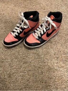 Nike Pink and Black High-Top Sneakers